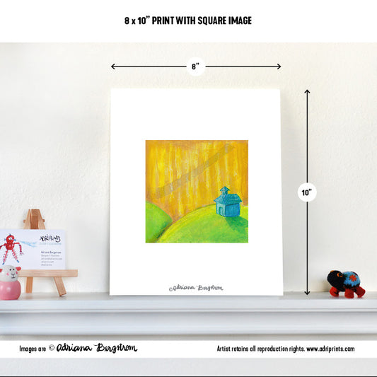 PRINT - Little Blue House print by Adriana Bergstrom (Adriprints)