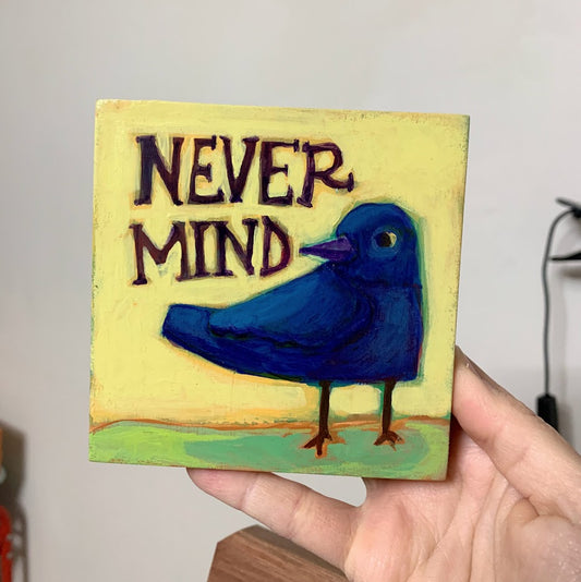 MINI Raven Nevermind (original painting on wood)