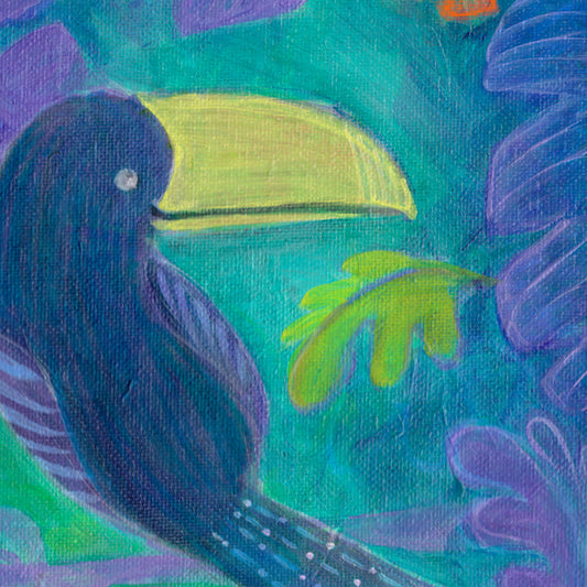 PRINT - Deep Jungle Toucan, art print featuring original art by Adriana Bergstrom (Adriprints)