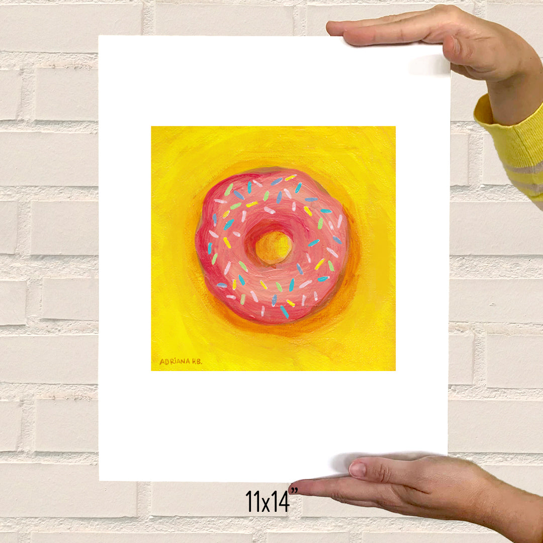 PRINT - Pink Donut with Sprinkles by Adriana Bergstrom