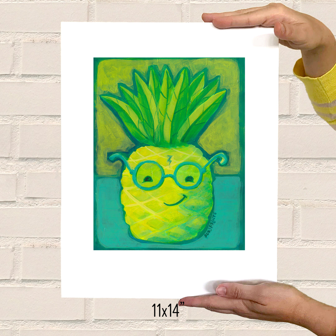 ART PRINT - Harry Pineapple, tropical ART PRINT featuring art by Adriana Bergstrom (Adriprints)