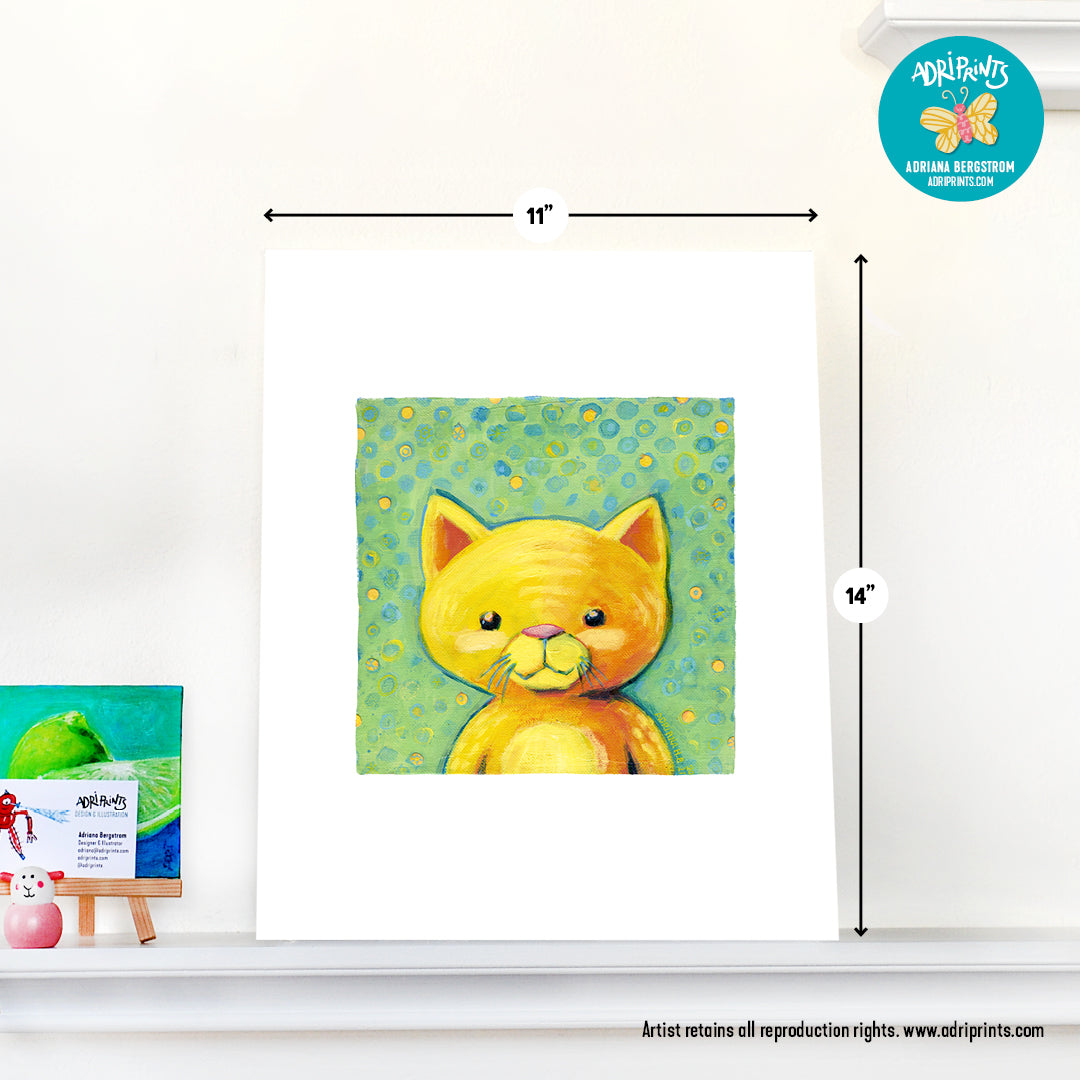 ART PRINT - Orange Tabby Cat print featuring artwork by Adriana Bergstrom