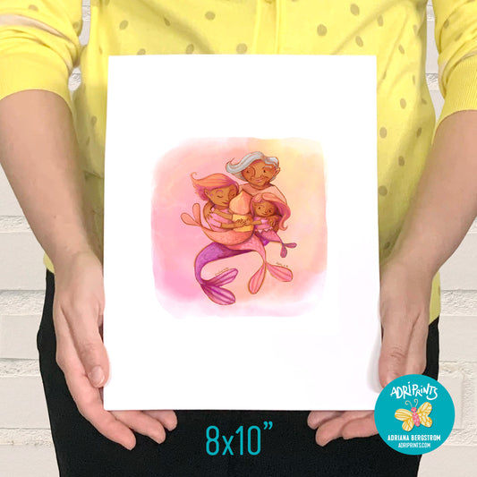 PRINT - Sirenas Mermaids print featuring art by Adriana Bergstrom (Adriprints)