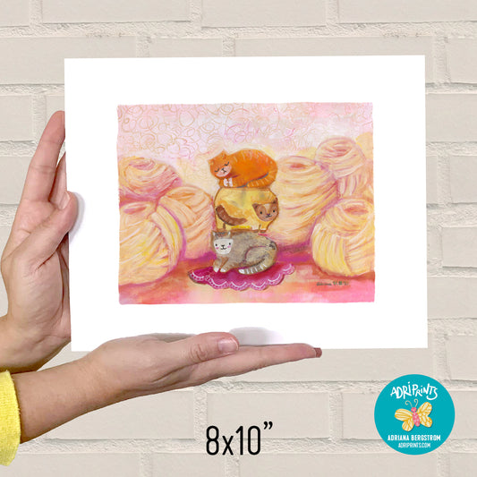 PRINT - Cat Cairn print featuring artwork by Adriana Bergstrom