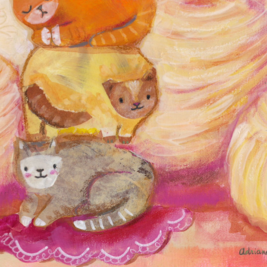 ART PRINT - Cat Cairn print featuring artwork by Adriana Bergstrom