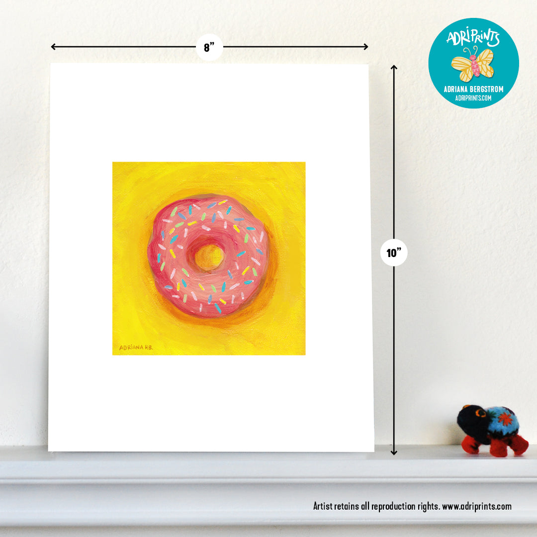 PRINT - Pink Donut with Sprinkles by Adriana Bergstrom