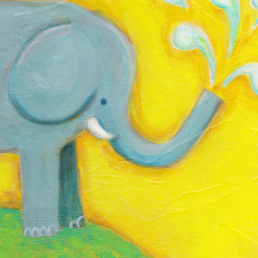 PRINT - Elephant Splash printed artwork by Adriana Bergstrom (Adriprints)
