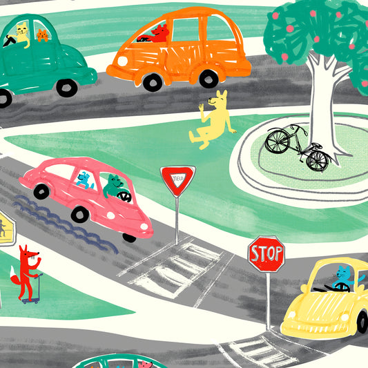 PRINT - Cars in Town print by Adriana Bergstrom (Adriprints)