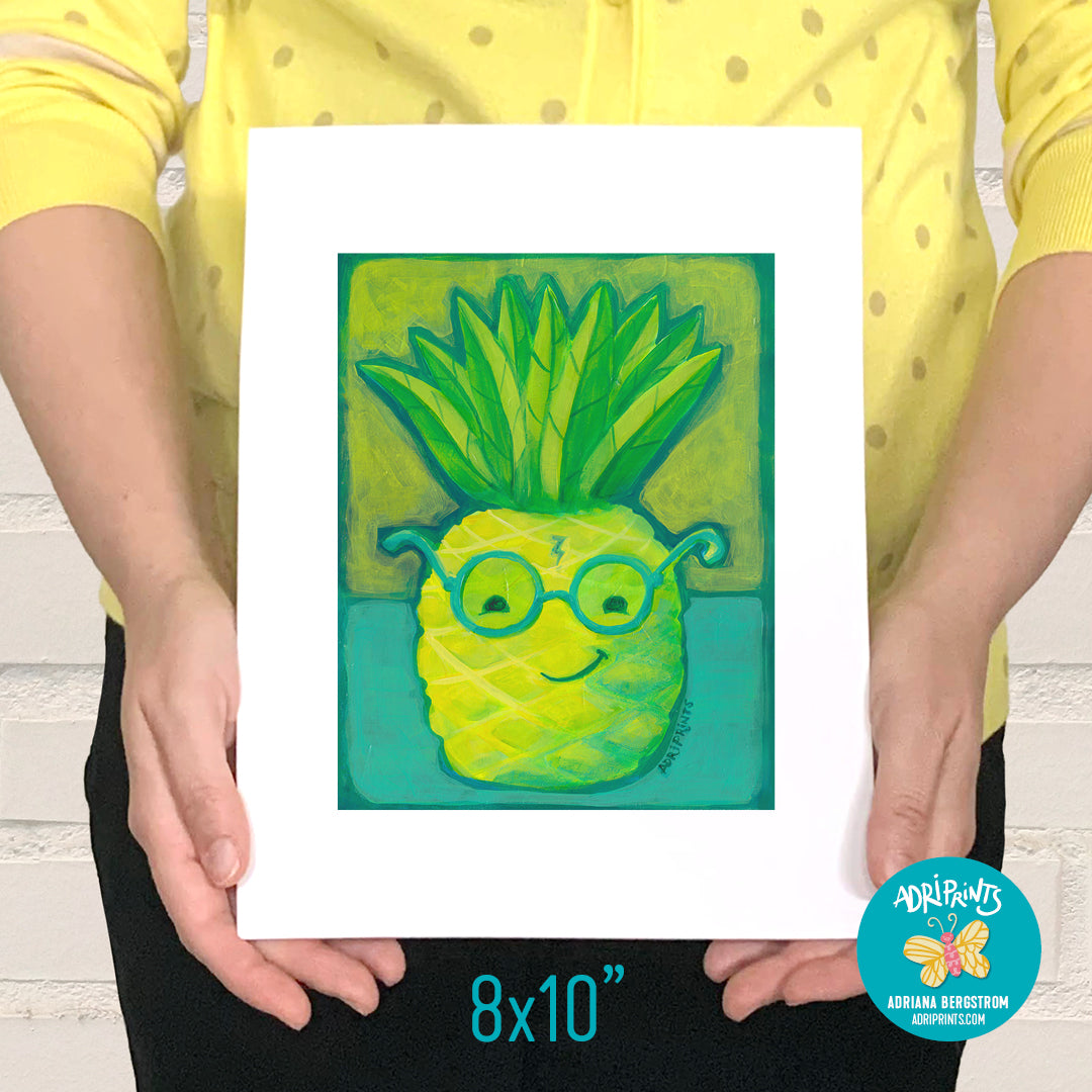 ART PRINT - Harry Pineapple, tropical ART PRINT featuring art by Adriana Bergstrom (Adriprints)