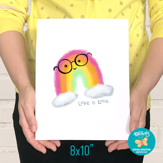 PRINT - Love is Love Rainbow Giclee ART PRINT in various sizes featuring original artwork  by Adriana Bergstrom (Adriprints)