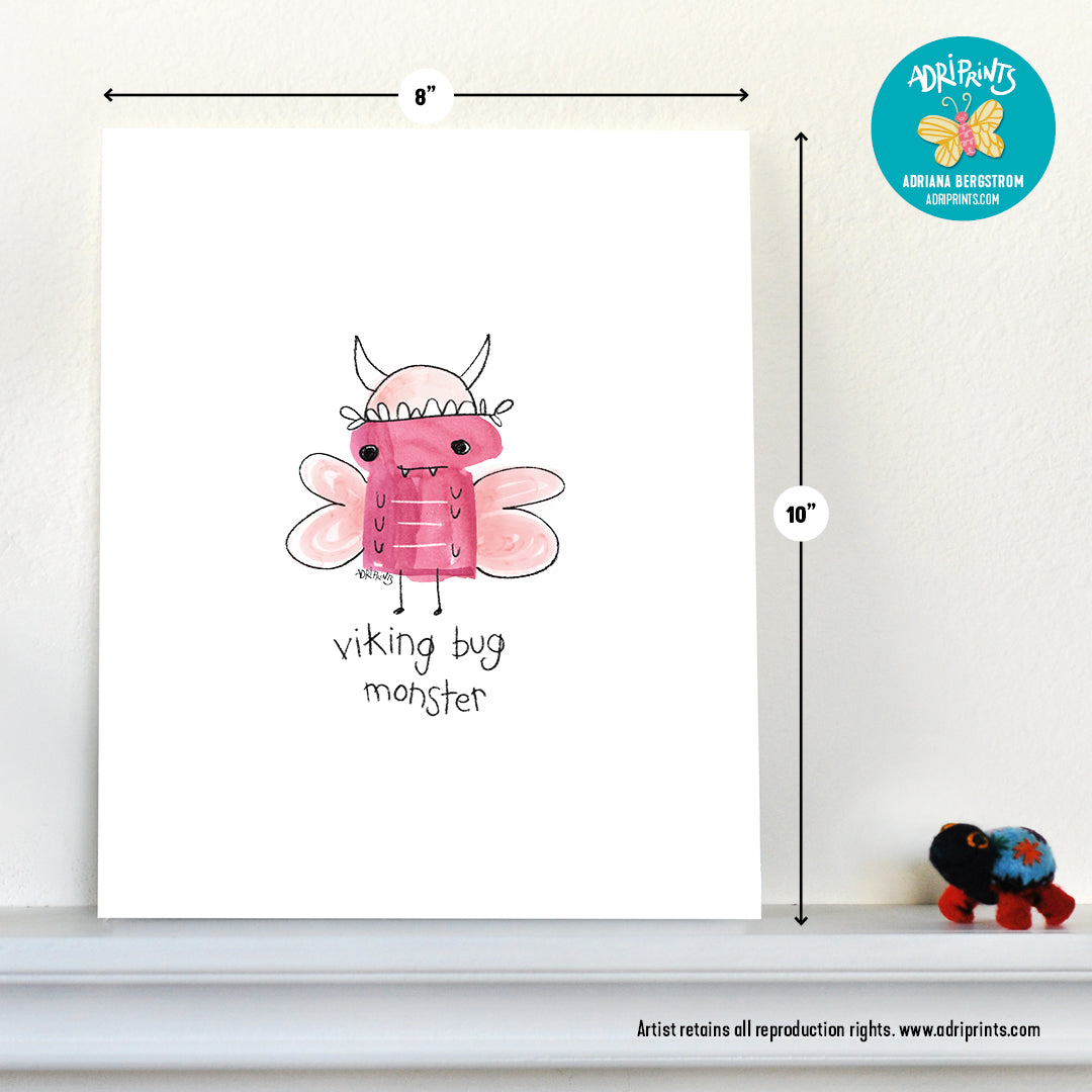 PRINT - Viking Monster print featuring art by Adriana Bergstrom (Adriprints)