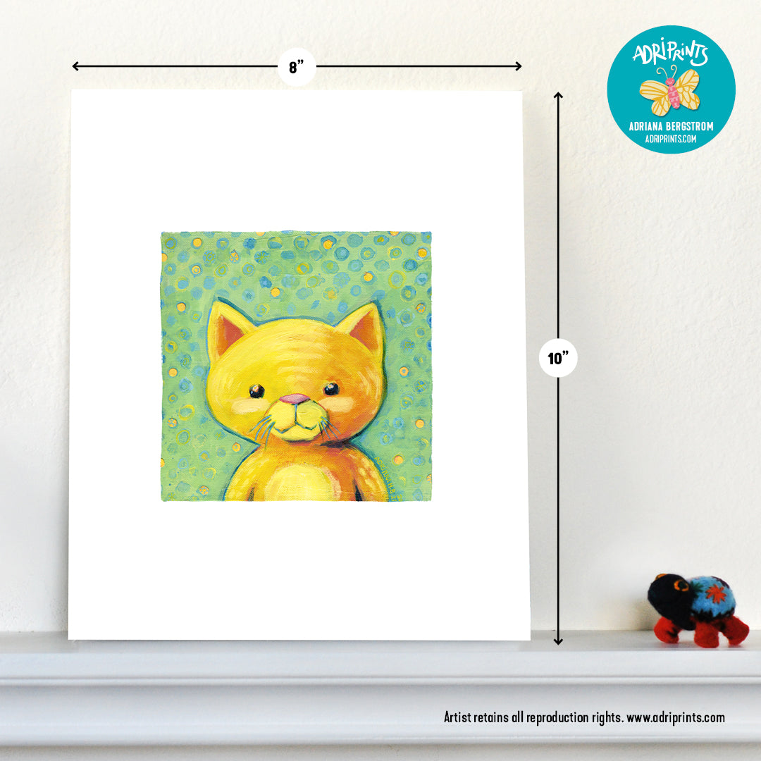 ART PRINT - Orange Tabby Cat print featuring artwork by Adriana Bergstrom