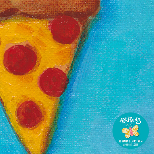 PRINT - Pepperoni Pizza, giclee of food art by Adriana Bergstrom (Adriprints)