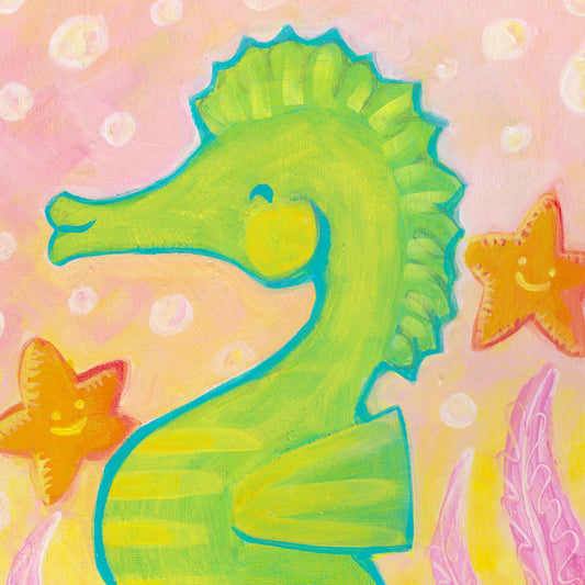 PRINT - Sweet Seahorse giclee of original painting by Adriprints