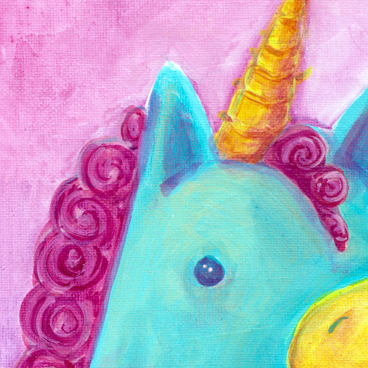 PRINT - Unicorn Teal and Magenta art prints, wall décor, painting by Adriana Bergstrom