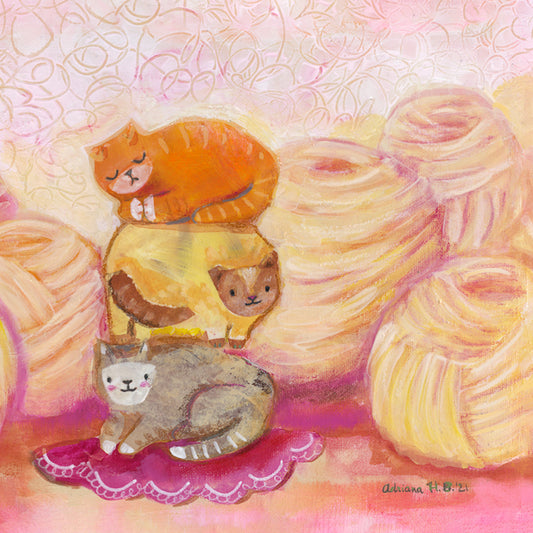 PRINT - Cat Cairn print featuring artwork by Adriana Bergstrom