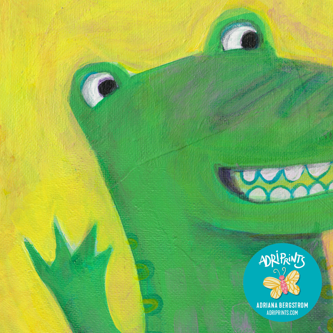 PRINT - Alligator Says Hello print featuring art by Adriana Bergstrom (Adriprints)
