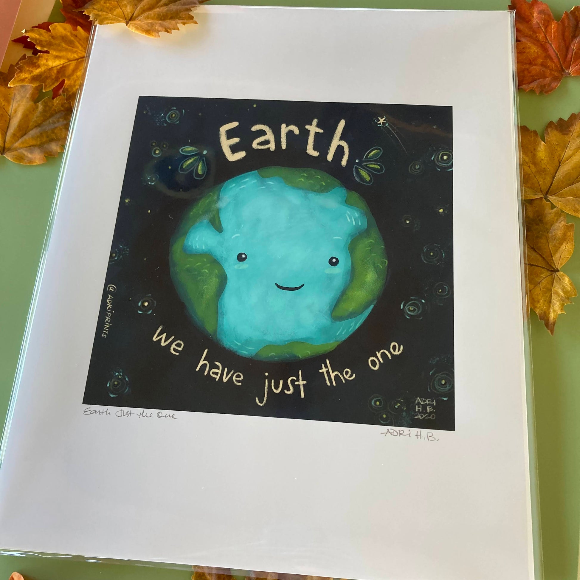Earth just the one art print by adriana bergstrom