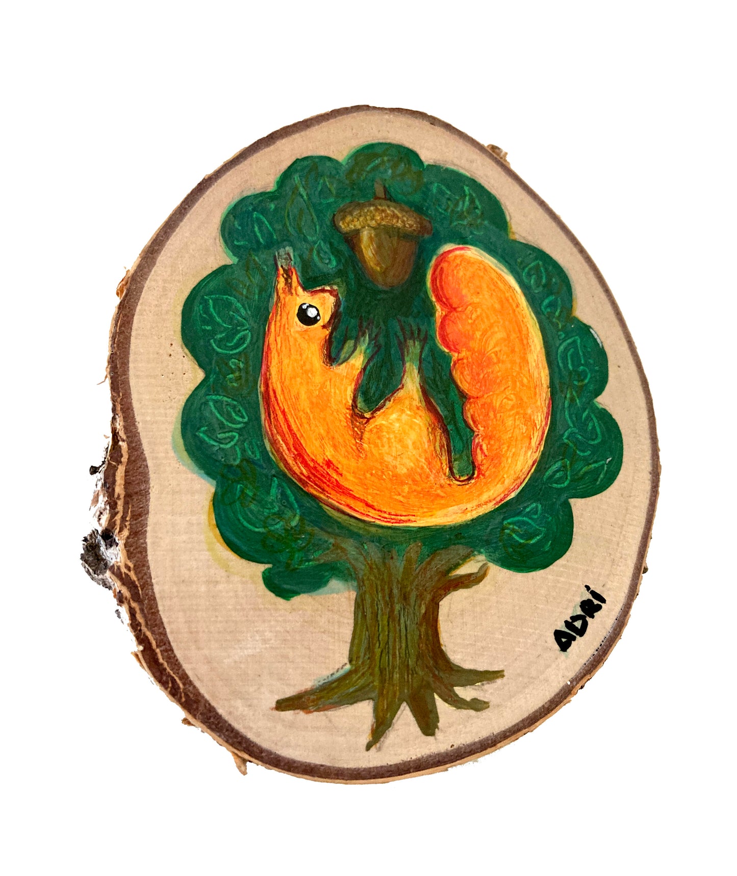 ART - Squirrel on Wood (original)
