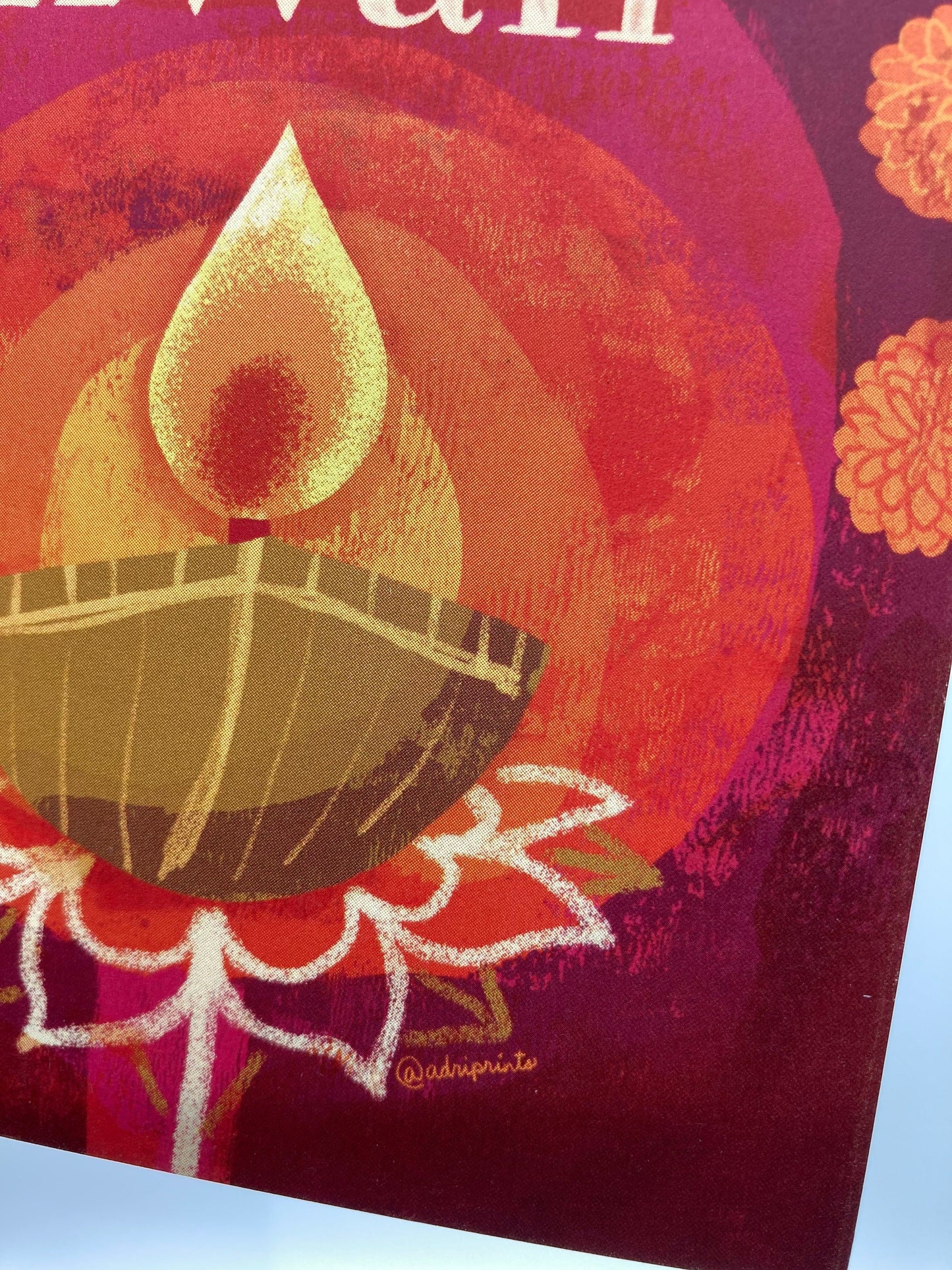 Happy Diwali eco-friendly greetings, boxed 10 pack card set, art by Adriana Bergstrom