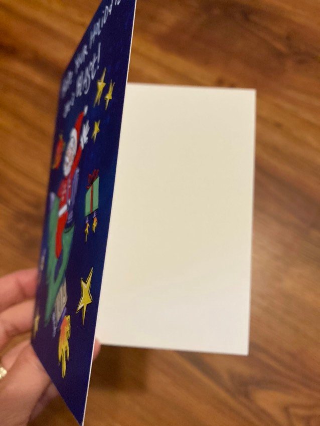 HOLIDAY Space Santa eco-friendly greetings, boxed 10 pack card set, art by Adriana Bergstrom