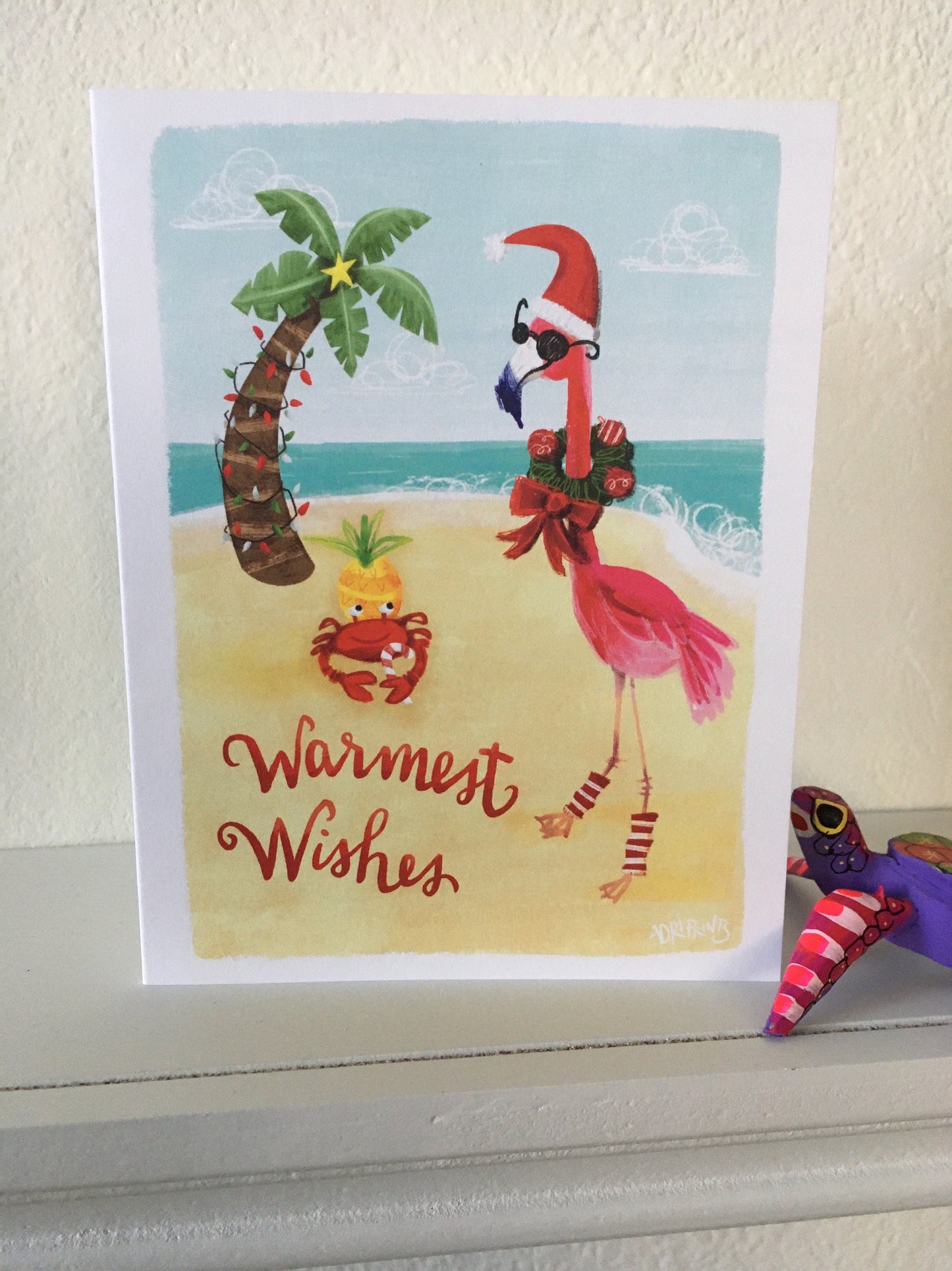 HOLIDAY- Warm Wishes Flamingo eco-friendly greetings, boxed 10 pack card set
