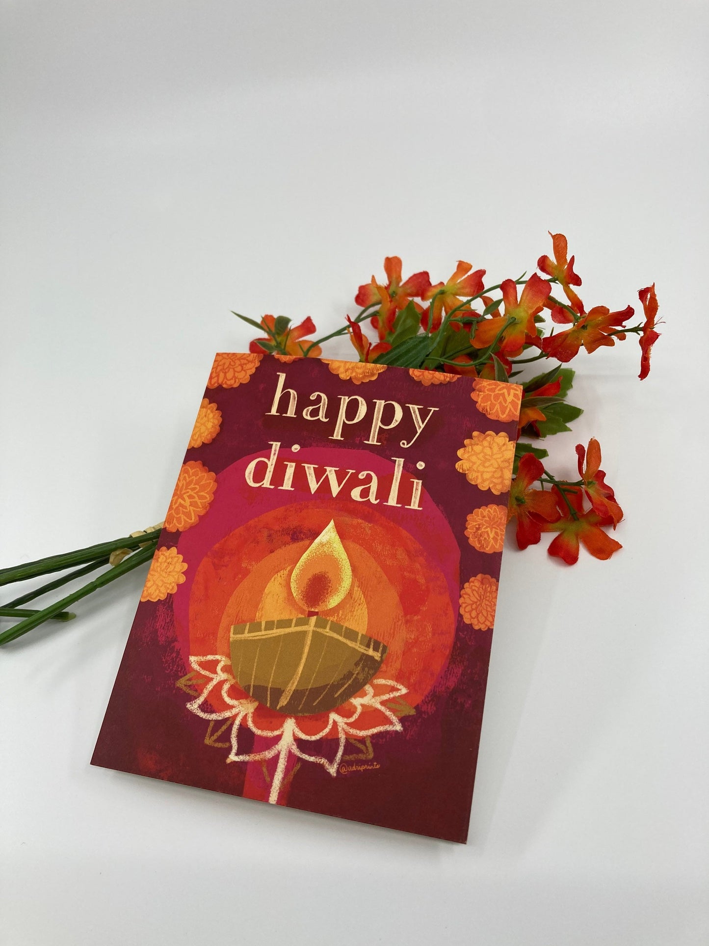 Happy Diwali eco-friendly greetings, boxed 10 pack card set, art by Adriana Bergstrom