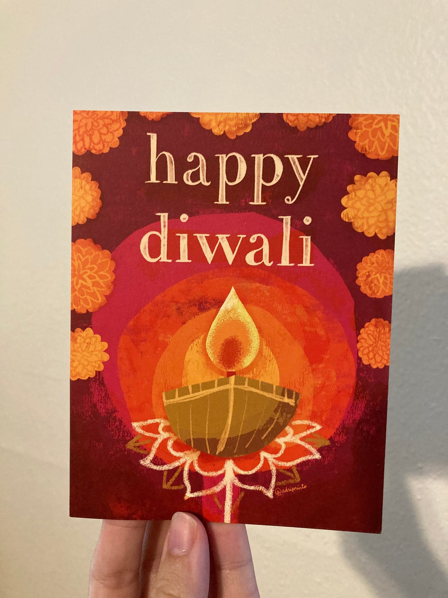 Happy Diwali eco-friendly greetings, boxed 10 pack card set, art by Adriana Bergstrom