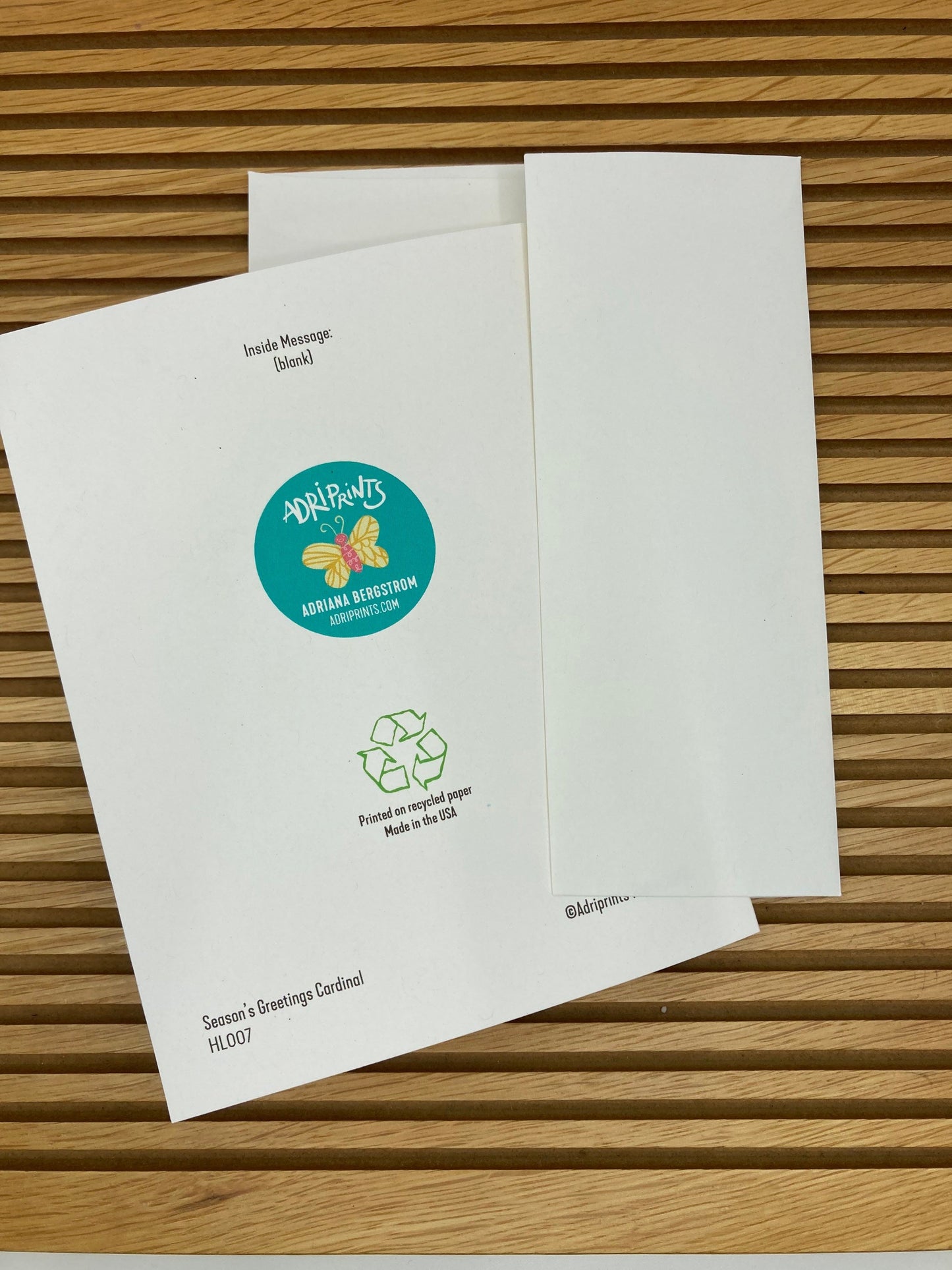 Season's Greetings Cardinal, boxed 10 pack card set, art by Adriana Bergstrom