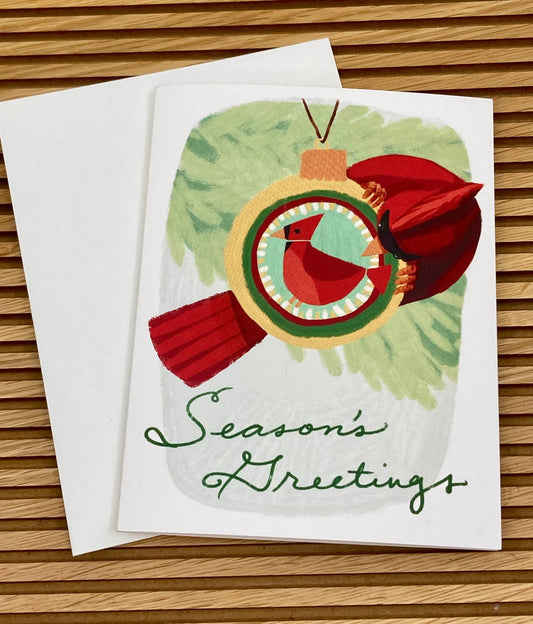 Season's Greetings Cardinal, boxed 10 pack card set, art by Adriana Bergstrom