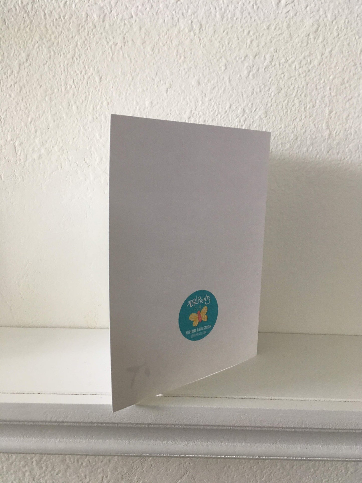 THANKS - Navy and Pink Hummingbird Notecard - appreciation, gratitude, Eco-Friendly Notecards by Adriana Bergstrom (Adriprints)