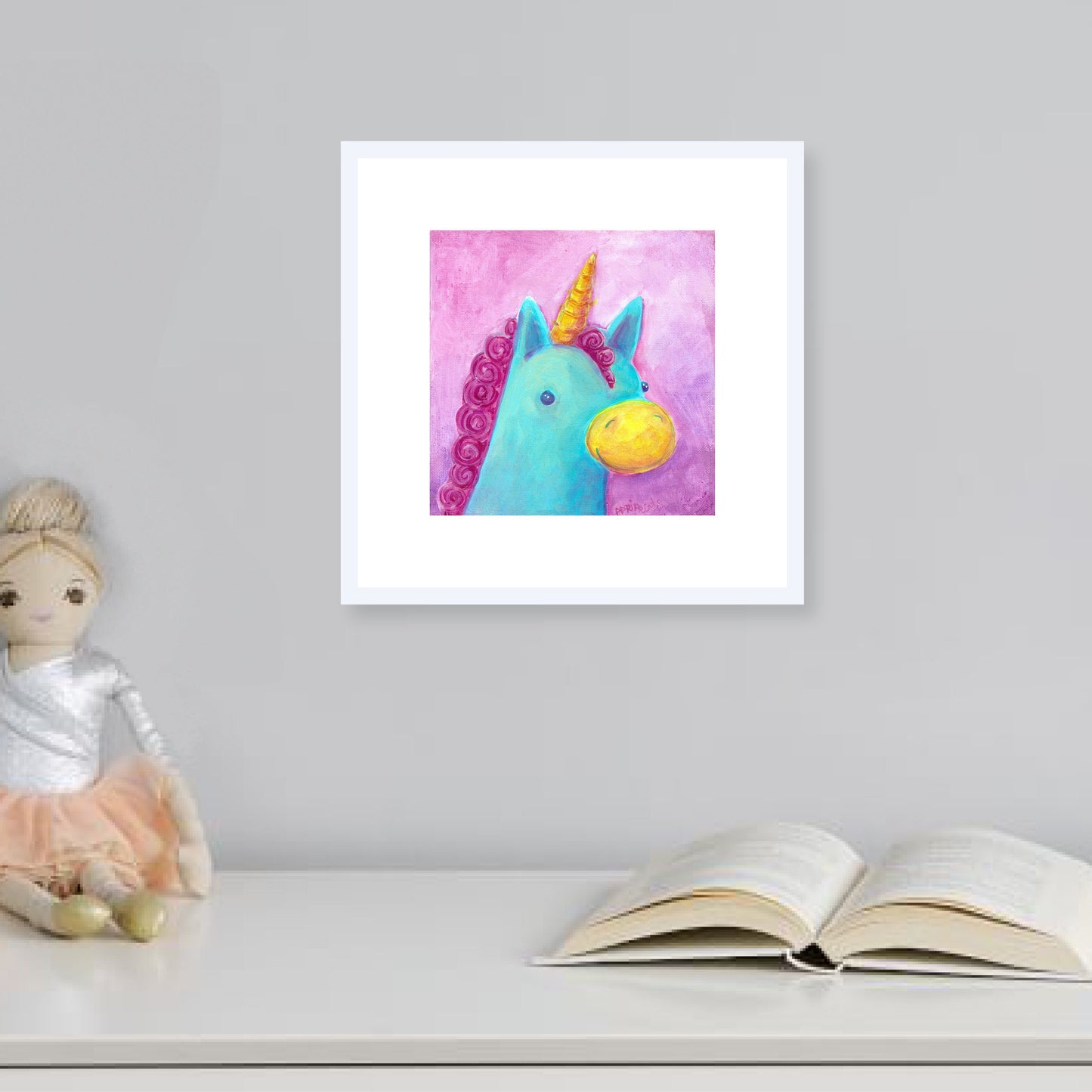 PRINT - Unicorn Teal and Magenta art prints, wall décor, painting by Adriana Bergstrom