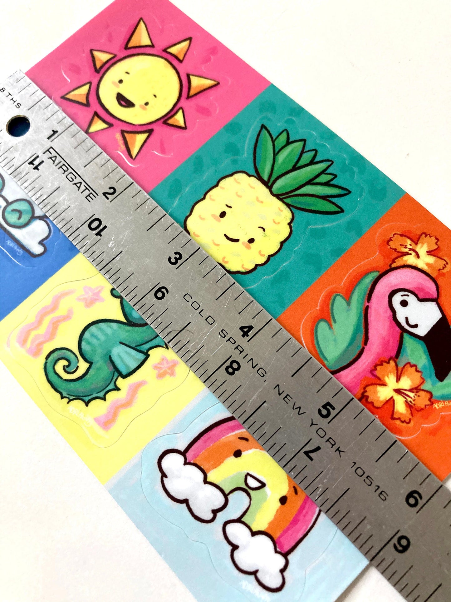 Tropical Sunshine Sticker Sheet, 6 stickers featuring art by Adriana Bergstrom (Adriprints)