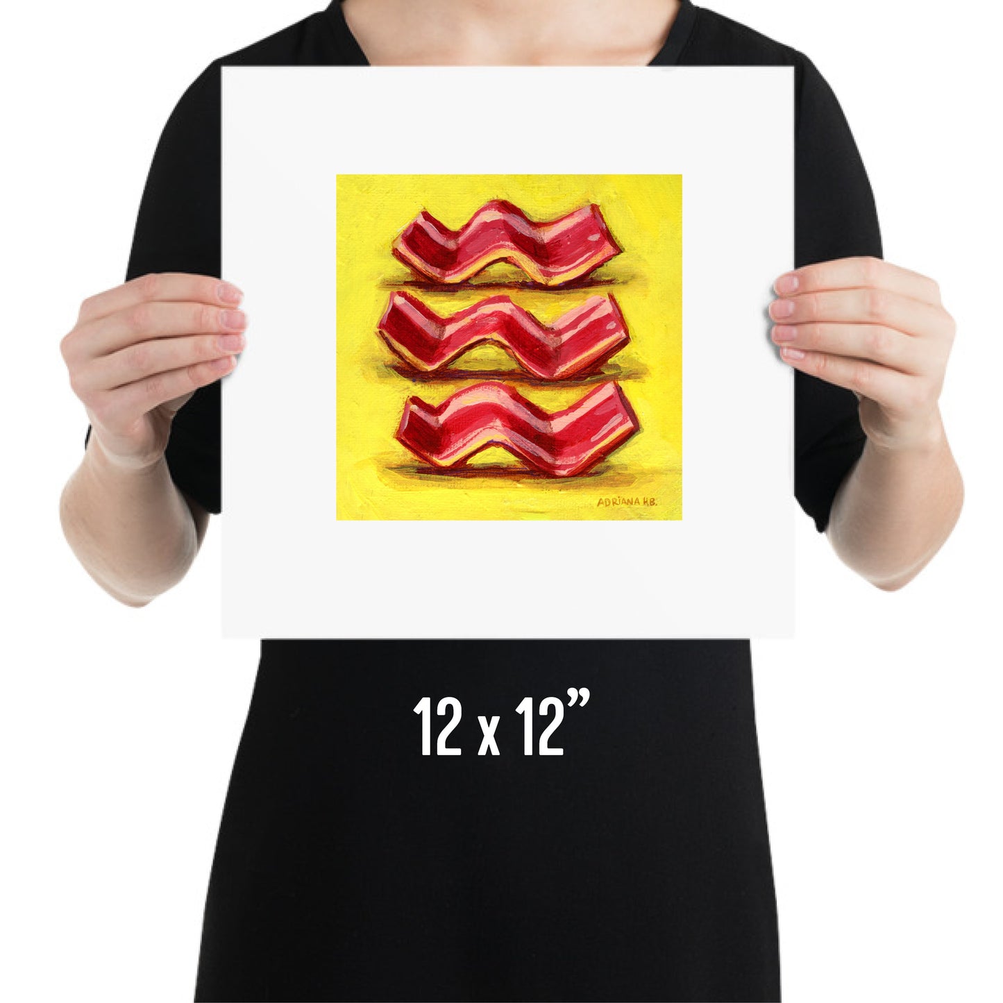 PRINT - Bacon Trio, giclee of food art by Adriana Bergstrom (Adriprints)