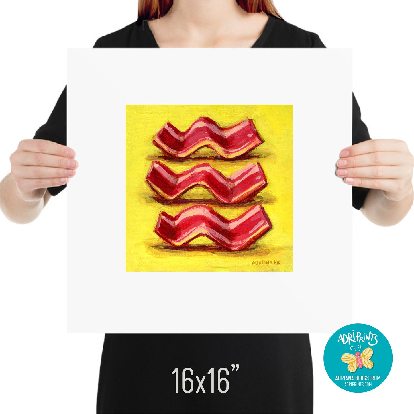 PRINT - Bacon Trio, giclee of food art by Adriana Bergstrom (Adriprints)