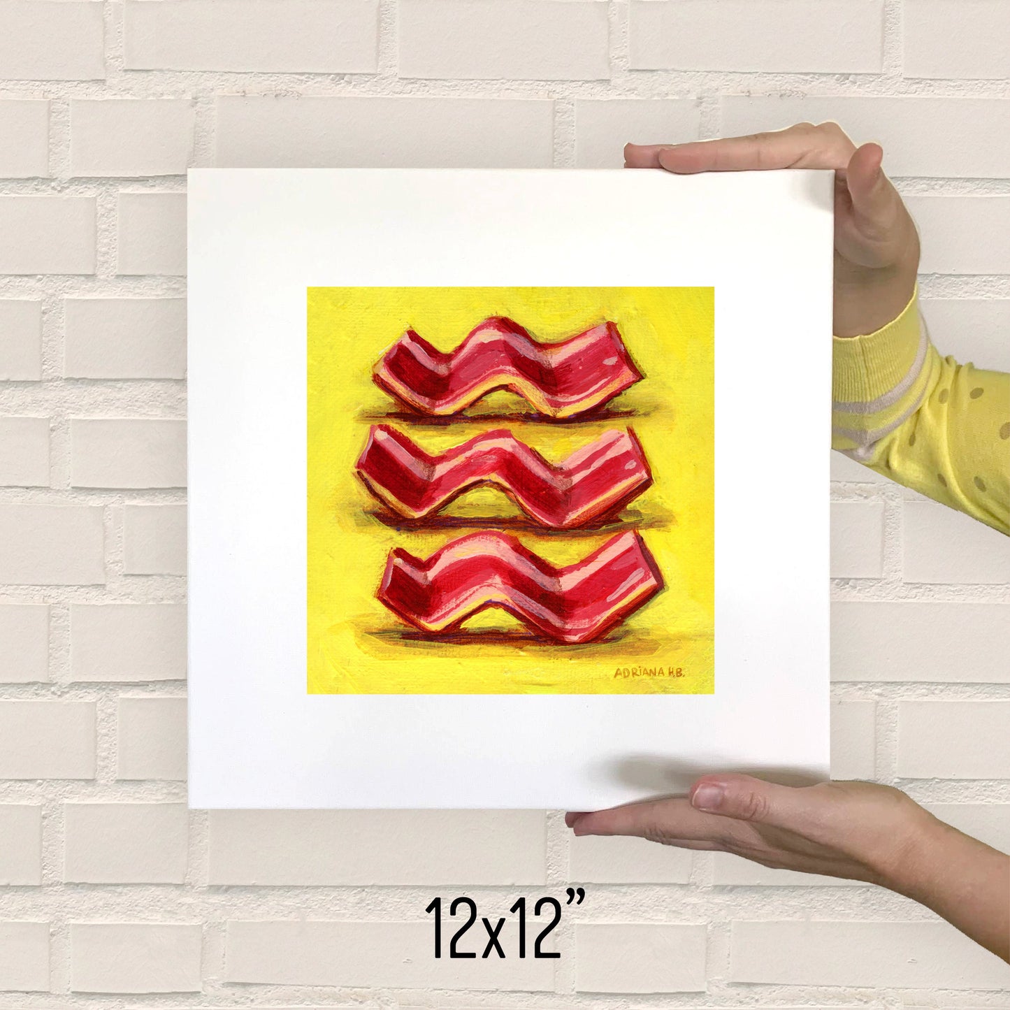 PRINT - Bacon Trio, giclee of food art by Adriana Bergstrom (Adriprints)