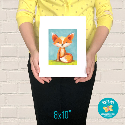 PRINT - Little Red Fox Giclee PRINT in various sizes featuring original art by Adriana Bergstrom (Adriprints)