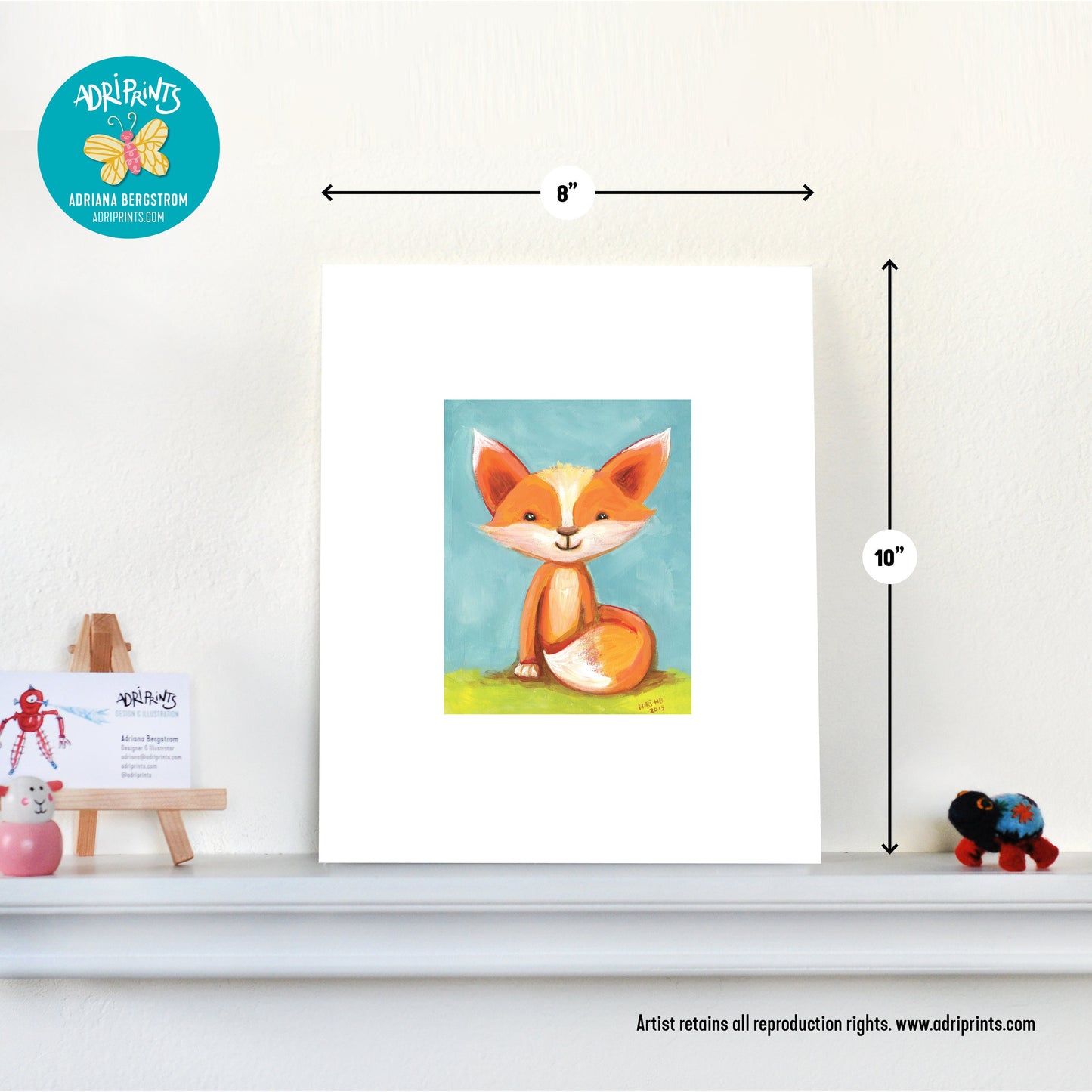 PRINT - Little Red Fox Giclee PRINT in various sizes featuring original art by Adriana Bergstrom (Adriprints)
