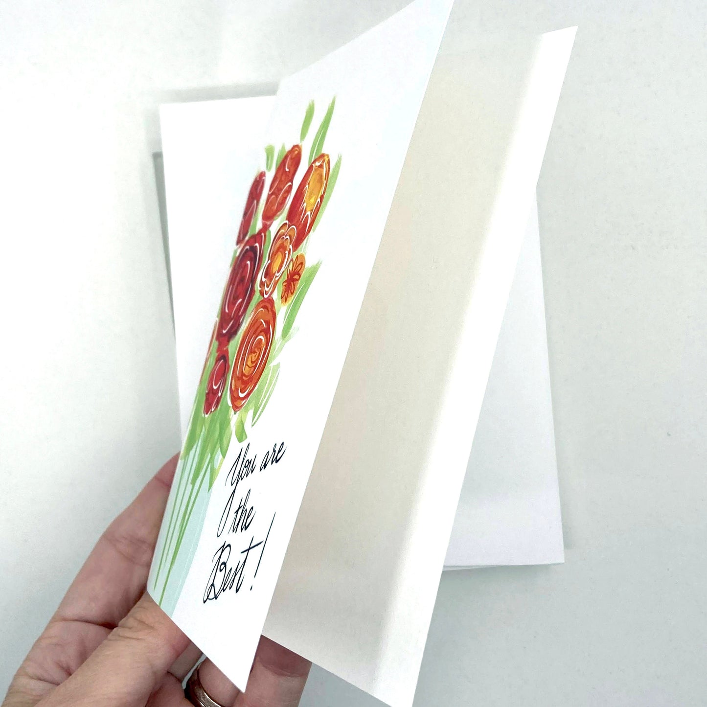 THANKS - You Are the Best - Greeting Card for Mom, Friend, Galentine, Eco-Friendly Notecards by Adriana Bergstrom (Adriprints)