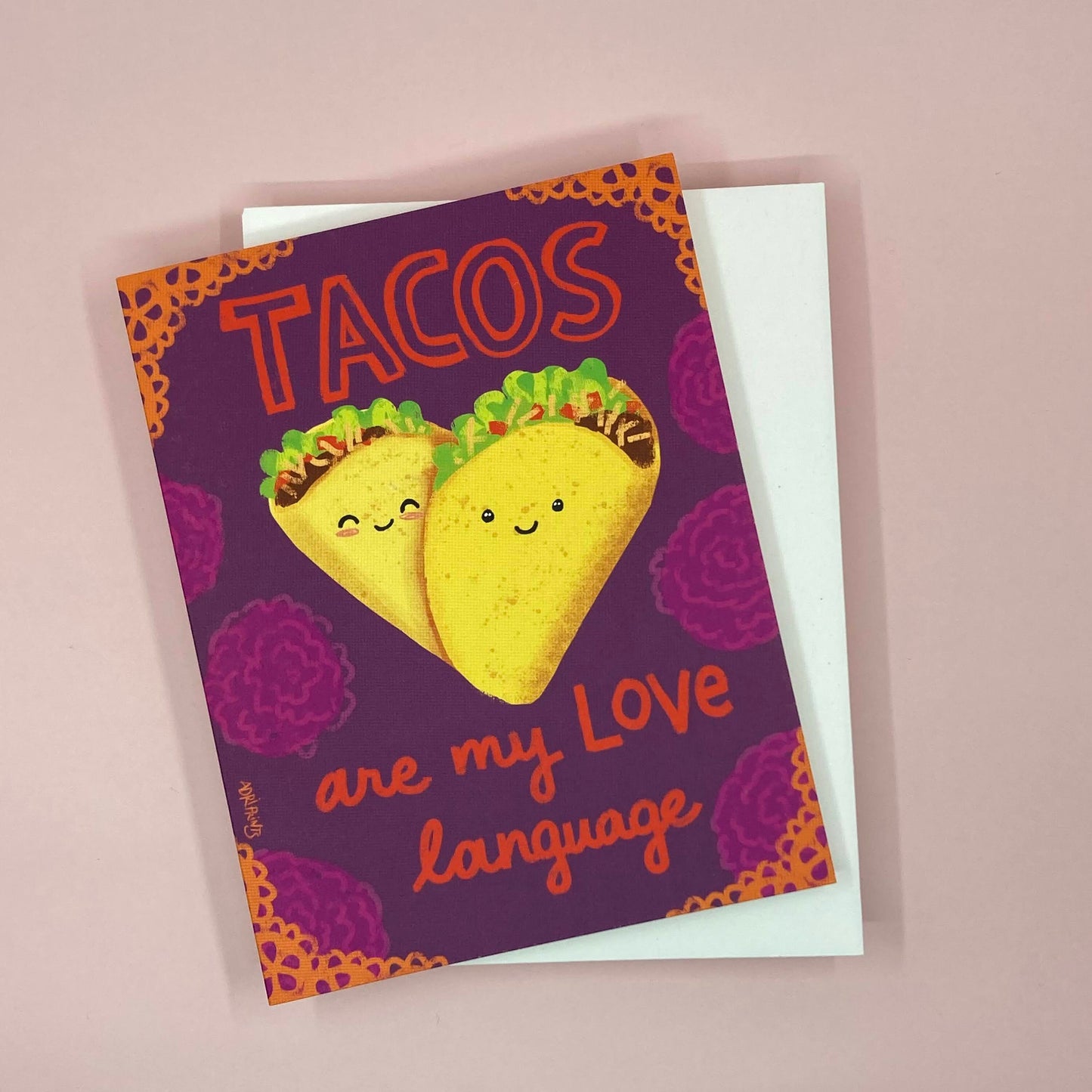 LOVE - Tacos Love Language - Eco-Friendly Notecards for Anniversary, Valentine's Day by Adriana Bergstrom (Adriprints)