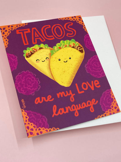 LOVE - Tacos Love Language - Eco-Friendly Notecards for Anniversary, Valentine's Day by Adriana Bergstrom (Adriprints)