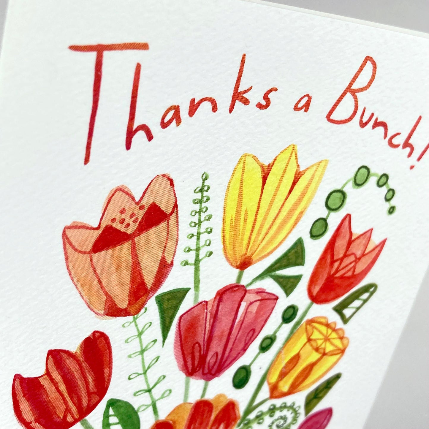 THANKS - Thanks a Bunch - Appreciation, thanks, teacher, coworker, bouquet, friend, art by Adriana Bergstrom (Adriprints)