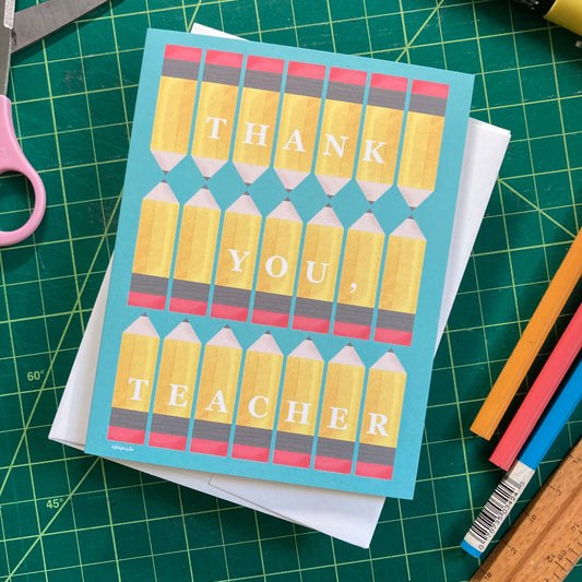 THANKS - Thanks Teacher Pencils - Appreciation, educator, professor, special education, art by Adriana Bergstrom (Adriprints)