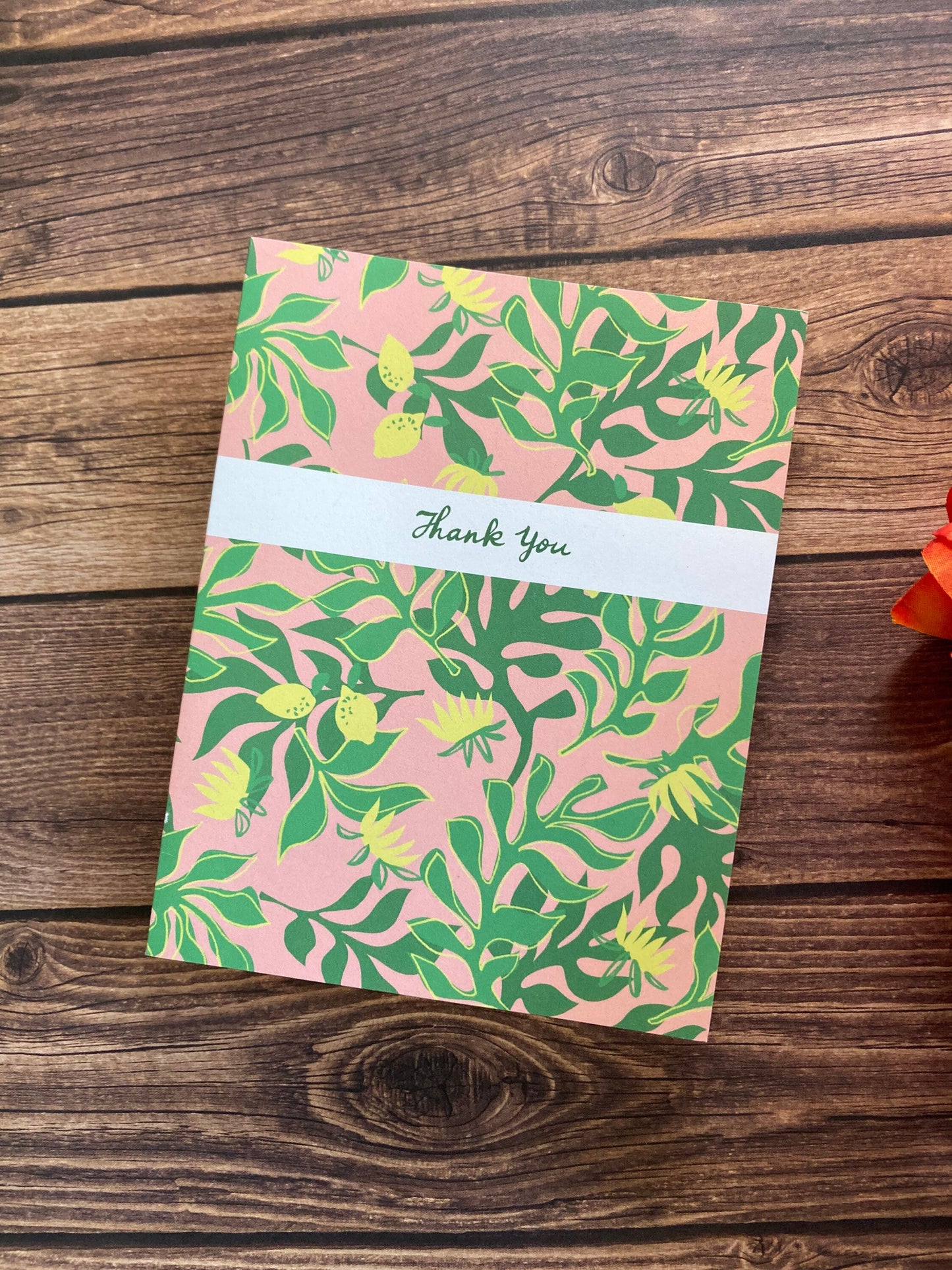 THANKS - Tropical Florals Thank You card - bouquet, flowers, anytime appreciation, Eco-Friendly Notecards by Adriana Bergstrom (Adriprints)