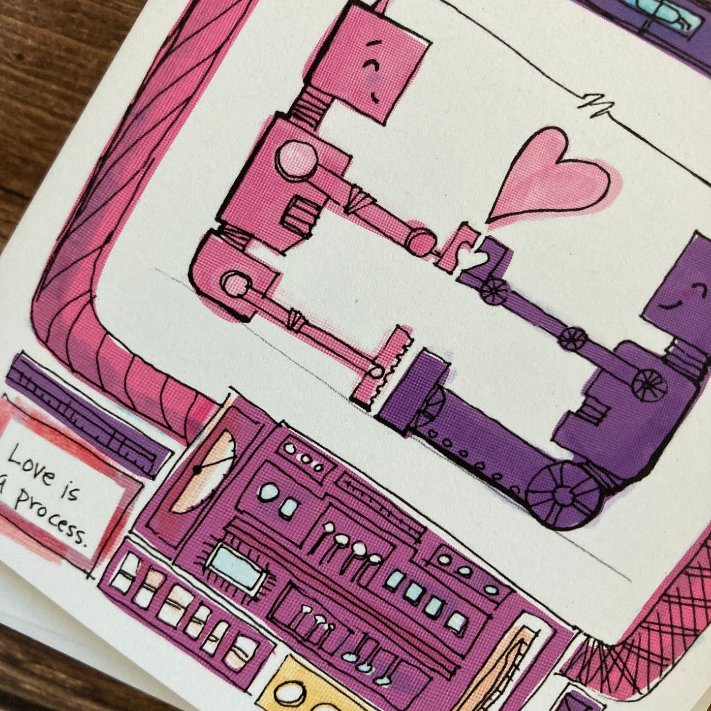LOVE - Robots Connection - Greeting Card for Them, Anniversary, Valentine's Day, eco-friendly notecards by Adriana Bergstrom (Adriprints)