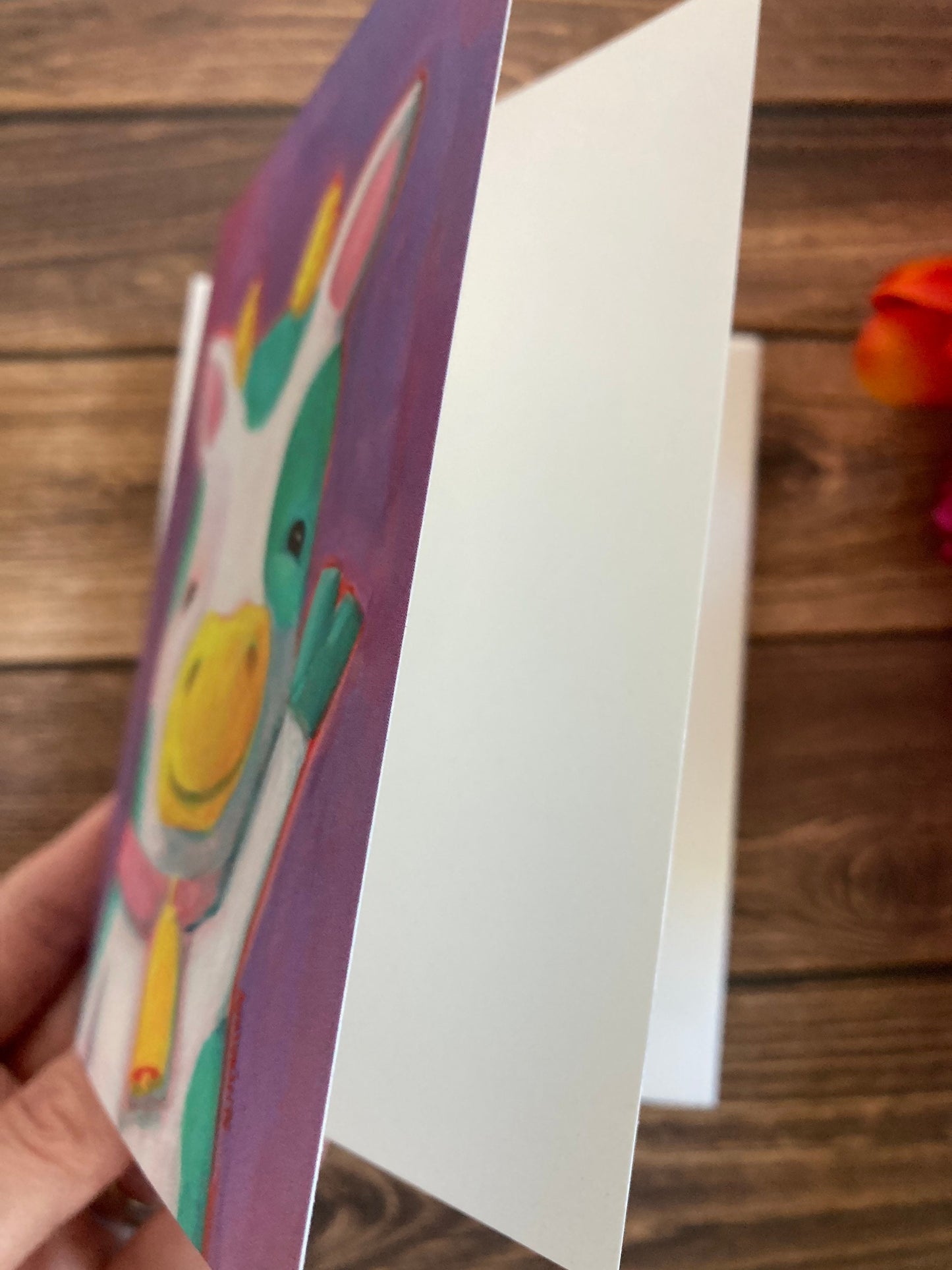 EVERYDAY - Hi Teal Cow - Artist Notecard featuring Art by Adriana Bergstrom