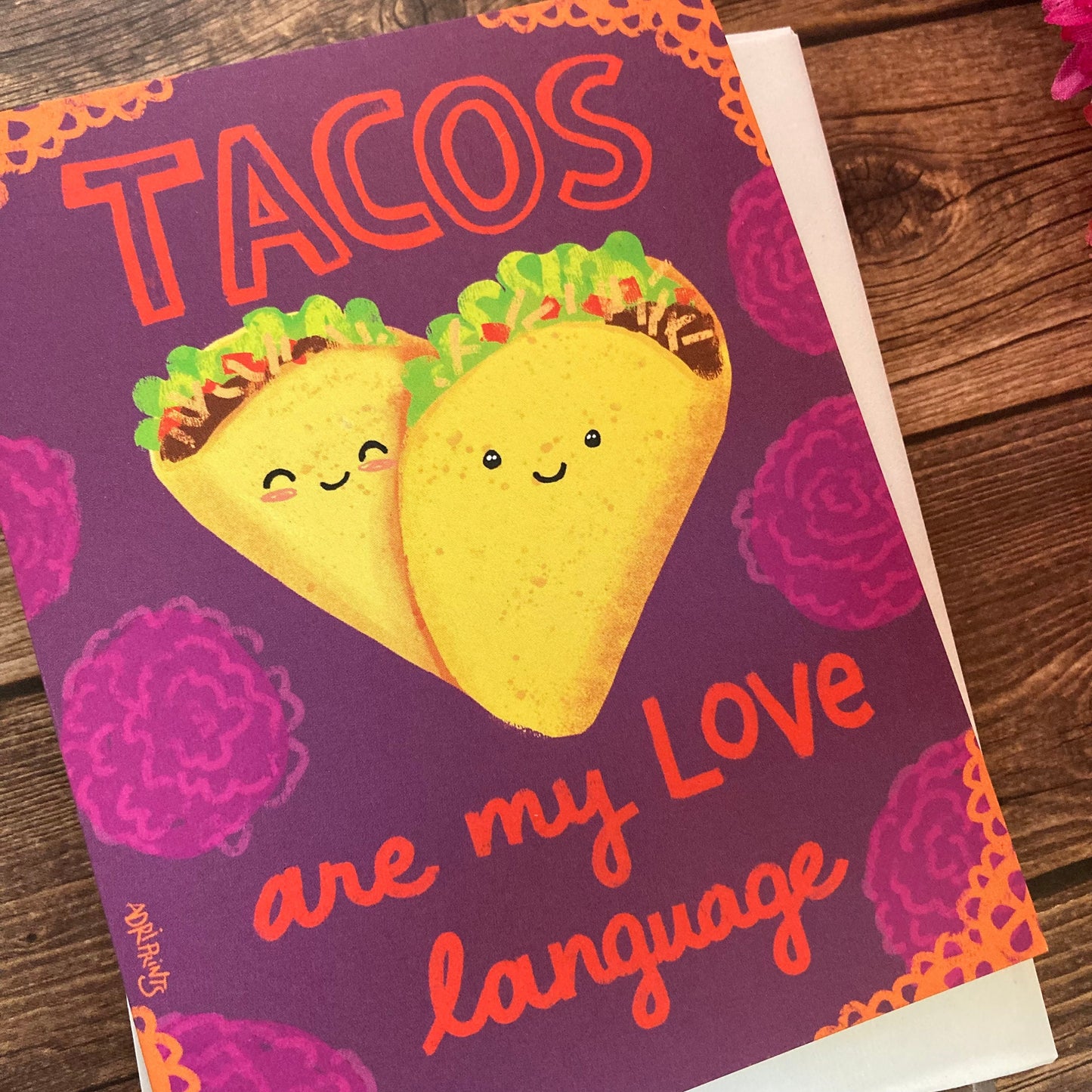 LOVE - Tacos Love Language - Eco-Friendly Notecards for Anniversary, Valentine's Day by Adriana Bergstrom (Adriprints)