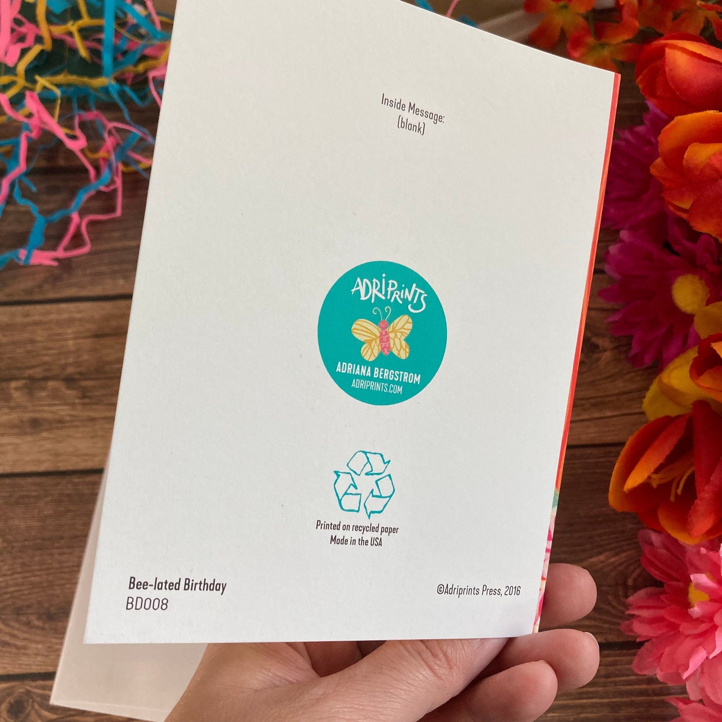 BIRTHDAY - Beelated belated Birthday Card - featuring collage by Adriana Bergstrom