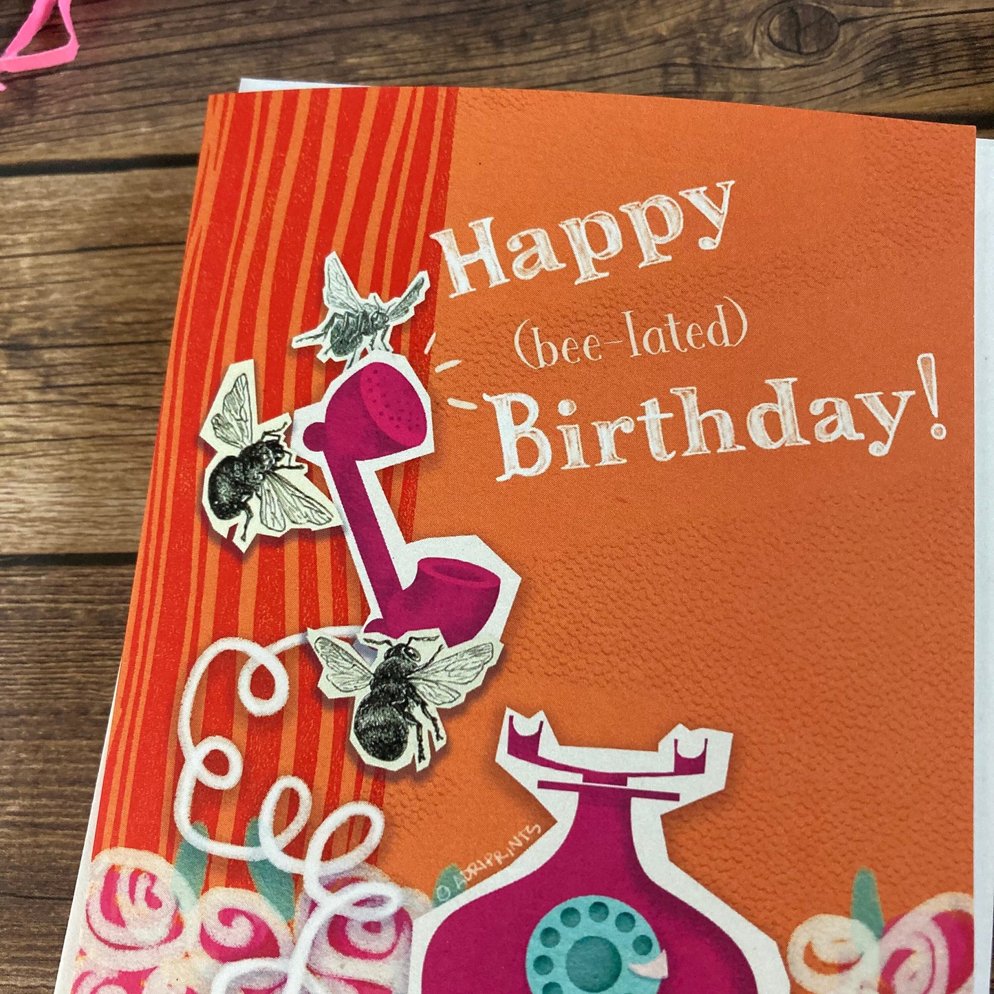 BIRTHDAY - Beelated belated Birthday Card - featuring collage by Adriana Bergstrom