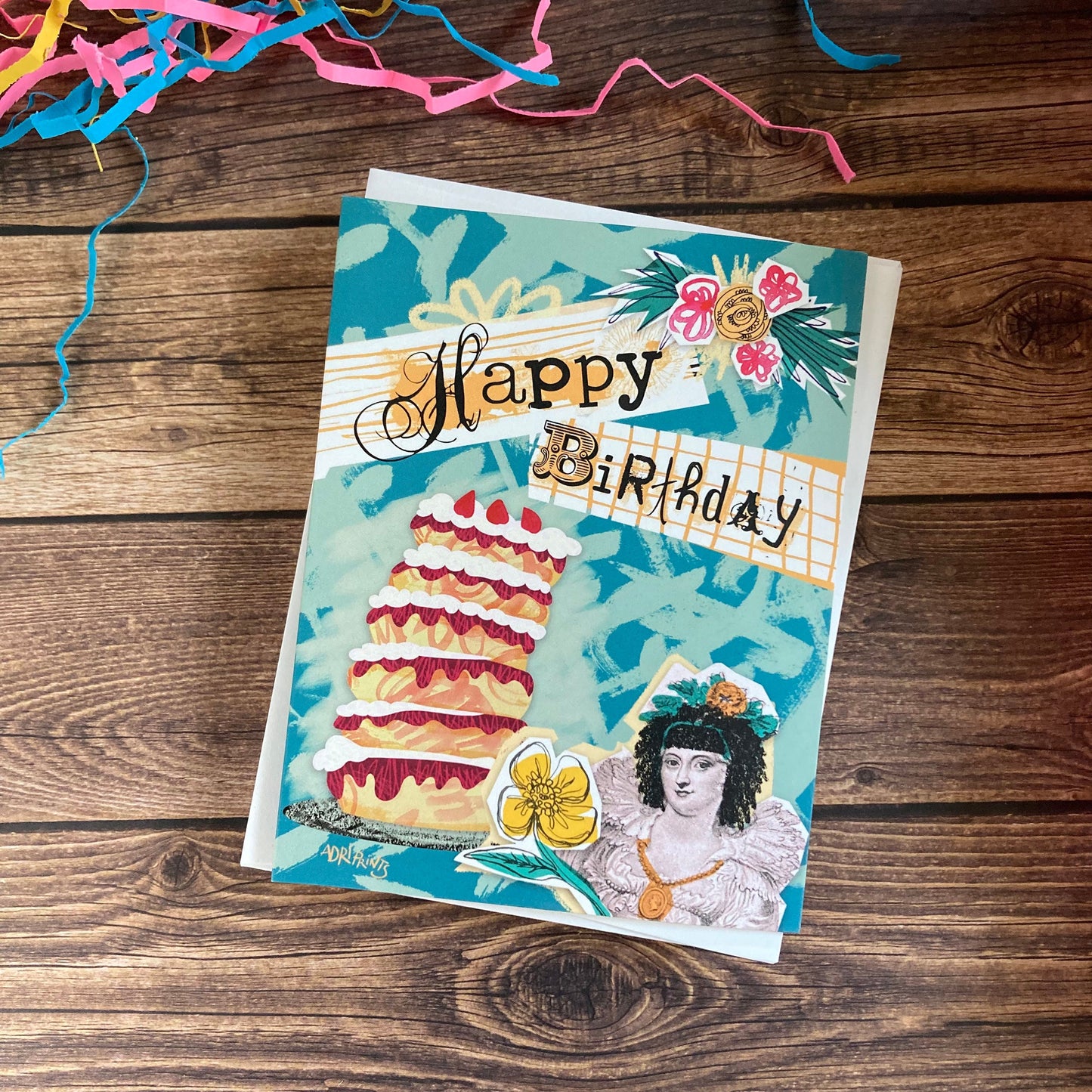 BIRTHDAY - Fabulous Lady birthday card - featuring collage art by Adriana Bergstrom